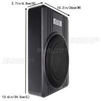Subwoofer Activo para Auto de 10 Pulgadas y 900W, Amplificador de Audio para Vehículo, Amplificador de Bajos, Caja Acústica, Amplificador de Sonido para Auto