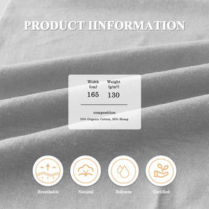 Maglia in Jersey Singolo 70% Cotone Organico 30% Canapa |   Morbido e Traspirante |   T-shirt/Abbigliamento per il tempo libero/Abbigliamento per bambini |   Prezzo Vantaggioso, Disponibile, Personalizzabile, Disponibilità all'Ingrosso - Product Image 2