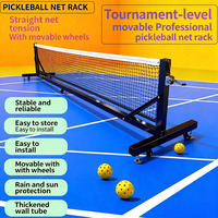 Filet de tennis mobile durable avec treuil manuel, système de poteaux de court de tennis de qualité professionnelle avec roulettes pour événements