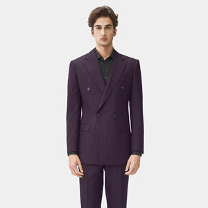 Traje de Hombre, Fabricante, Personalizado, Elástico, TR Spandex, con Rayas, 80% Poliéster, Antiarrugas, Duradero, Traje de Dos Piezas - Product Image 2