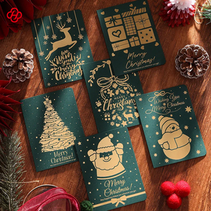 <span class=keywords><strong>Enveloppe</strong></span> cadeau de carte de voeux estampage or de Noël rouge et vert vintage avec message de bénédiction <span class=keywords><strong>pour</strong></span> fleuriste et occasions de pâtisserie - Product Image 2