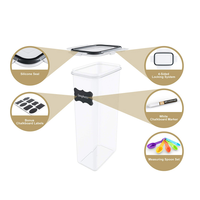 Lot de 24 grands contenants hermétiques en plastique pour céréales, organisateurs de garde-manger pour le stockage du sucre, de la farine et autres aliments secs