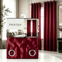 Rideaux en Faux Soie 2 Pièces 54"x84" Vente en Gros Direct Usine, Traitements de Fenêtre de Luxe, Rideaux Personnalisables en Taille et Couleur