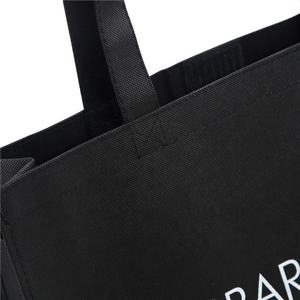 Sacs Non tissés noirs réutilisables à coudre, grands fourre-tout en tissu Non tissé, <span class=keywords><strong>sac</strong></span> de Shopping écologique, <span class=keywords><strong>sac</strong></span> d'emballage avec Logo d'entreprise - Product Image 5