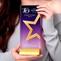 Trophée en métal et cristal personnalisé, récompense pour employé de l'année, réunion annuelle, commémoratif, haut de gamme, créatif, poli