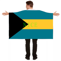 Cape patriotique personnalisée drapeau national d'Antigua, en polyester, à porter sur le corps, avec les mains en plein air, pour l'encouragement lors des matchs sportifs