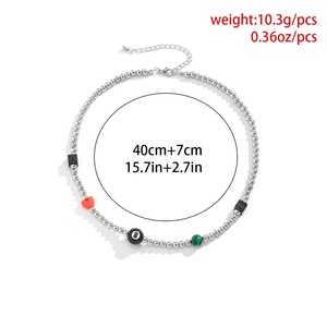 สร้อยคอโชคเกอร์ลูกเต๋าเลขแปดนำ<span class=keywords><strong>โชค</strong></span>สำหรับผู้ชาย สไตล์โบโฮ ลูกปัดเล็กๆ ประดับคอ เครื่องประดับแฟชั่นสำหรับทุกเพศ - Product Image 2
