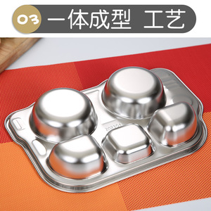 Stainless Steel Childrens Dinner Plate Bear Shape Food Grade Bpa Free Divided Plate For Kids School Cafeteria Use - Product Image 5