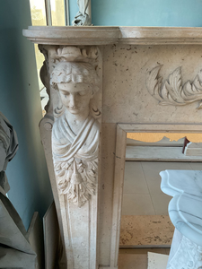Customized Marble Fireplace Modern Hand Carved Luxury Classical Persia Beige Marble Fireplace Mantel Marble Fireplace Surround - Product Image 3
