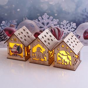 <strong>Christmas</strong> <strong>Decorative</strong> Wooden Cabin Ornaments, LED Illuminated Cabin Handicrafts, Suitable For Giving As Gifts During Festivals. - Product Image 3