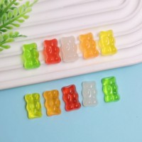 100 Pièces d'Ours Mignons en Résine à Dos Plat, Colorés, pour Artisanat DIY, Décorations de Coques de Téléphone, Matériel Artistique, Jouets pour Enfants et Accessoires pour Cheveux