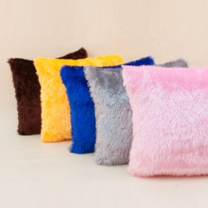 Cheersee pink Velvet Modern Custom Sofa <strong>Cushion</strong> case Set Wholesale Decorative Fluffy <strong>Faux</strong> <strong>Fur</strong> Throw Pillow <strong>Cover</strong> for Home Decor - Product Image 1
