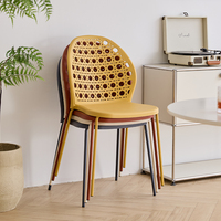 Chaises de banquet empilables personnalisables, chaise en plastique incassable, chaises à tressage imitation rotin, pour l'extérieur, pour chambre d'hôtel