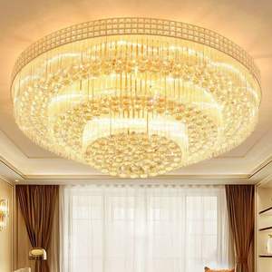 <span class=keywords><strong>Plafonnier</strong></span> de luxe moderne de vente chaude grande boule de cristal ronde K9 pour salon éclairage intérieur LED avec base en aluminium - Product Image 6