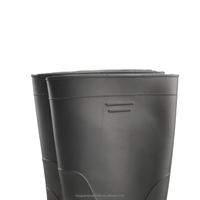 Imperméable sécurité unisexe bottes de pluie arrivée pas cher véritable plastique Pvc nouveau noir adulte bottes d'hiver Midi maille talon plat 100% PVC