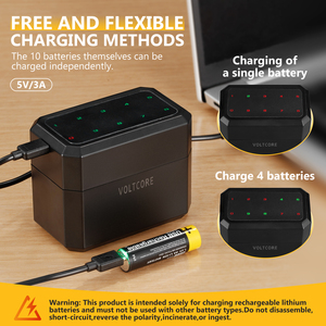 USB-C AA batteries au lithium-ion cylindriques rechargeables à charge rapide haute capacité utilisation quotidienne écologique longue durée intégrée - Product Image 5