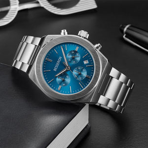 Reloj de Pulsera de Cuarzo Cronógrafo de Acero Inoxidable para Hombre, de Lujo, con Logotipo Personalizado de Fábrica Profesional, Correa de Cuero y Nailon, ODM - Product Image 1