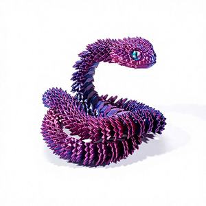 Novedad 2026: Estatuas <span class=keywords><strong>Pequeñas</strong></span> de Serpiente Venenosa Impresas en 3D de 30 CM, Juguete Antiestrés de Serpiente Impresa en 3D, Regalo - Product Image 1