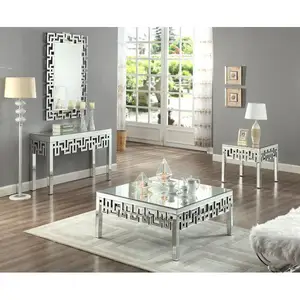 Modern Design Mirror Frame Glass Top Coffee Table Center Table Tea Table Mirrored Furniture For Home Hotel Decor Furniture
