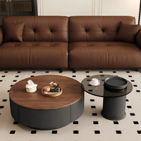 Table basse de salon avec tiroirs de rangement, adaptée aux salons, hôtels, appartements et villas
