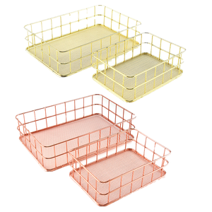 ตะกร้าเก็บของตาข่ายโลหะทองเหลือง รีไซเคิลได้ สำหรับห้องนอนและห้องนั่งเล่น ของใช้ในบ้าน - Product Image 4