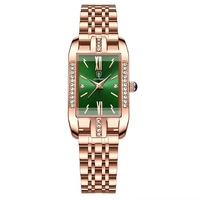 Montre à quartz de luxe pour femmes VVS, bracelet en acier inoxydable, étanche, design simple, noir, élégant, tendance