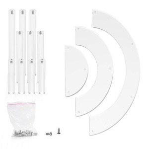 Bolo <span class=keywords><strong>Display</strong></span> Stand Sobremesa Casamento Snack <span class=keywords><strong>Rack</strong></span> Cupcake Titular Semicircular Festa Transparente Servir Platter Acrílico 3 Tiers - Product Image 6