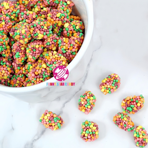Halal Großpackung Süße Regenbogen-Cluster-Bonbons Mehrfarbige Fruchtgeschmack Große Saure Kaubonbons für Kinder - Product Image 4