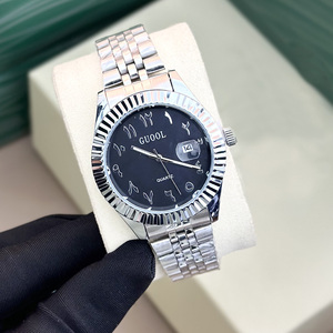 Original Arabic Numbers Simple Alloy Case <b>Glass</b> Luxury Waterproof Men's <b>Watch</b> Stainless Steel Band Luminous Custom Logo OEM - Product Image 1