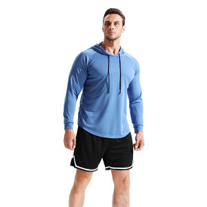 Felpa da uomo con cappuccio da allenamento da <span class=keywords><strong>basket</strong></span> da ginnastica traspirante ad asciugatura rapida e traspirante <span class=keywords><strong>felpe</strong></span> estive - Product Image 1