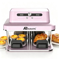 Anbolife OEM, fabricant de friteuses à air numériques en verre, 4+4L, double cuve, technologie Rapid Air, certifié CB, appareil de cuisine