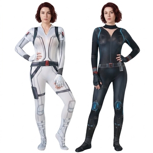 Combinaison Sexy Noire et Blanche de Guerre Civile, <span class=keywords><strong>Costume</strong></span> de la Reine des Vautres pour Halloween, Combinaison Natasha, <span class=keywords><strong>Costume</strong></span> de la Reine des Vautres pour Femme - Product Image 1