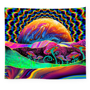 <span class=keywords><strong>Psychédélique</strong></span> Noir Lumière Arbre Vie Fluorescent Tapisserie Coloré <span class=keywords><strong>UV</strong></span> Réponse <span class=keywords><strong>Tenture</strong></span> Murale pour Hippie Chambre Bohème Polyester - Product Image 3