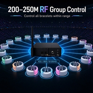 Bracelets lumineux à LED RGB personnalisables avec logo, contrôlés par radiofréquence, pour événements de grande envergure - Product Image 2