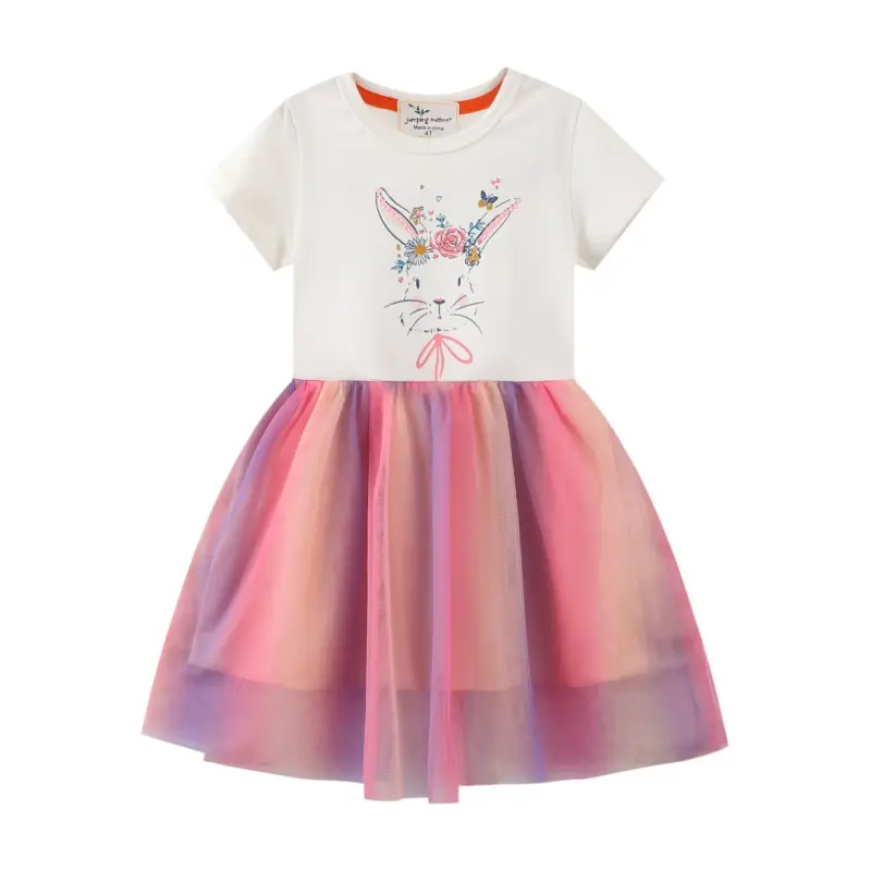 Vestido de tul con diseño personalizado para niñas, vestido de fiesta de princesa con flores de alta calidad