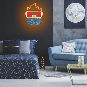 Lumière néon LED pour salle de jeux, design flamme gamer, lettres bleues, panneau mural, étanche IPX3, gradation progressive, décoration pour zone de jeu à domicile - Product Image 5