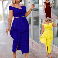 Robe décontractée élégante à manches mi-longues pour femme, nouvelle collection, vêtements de bureau tendance pour femme, tenue de travail formelle, robe africaine