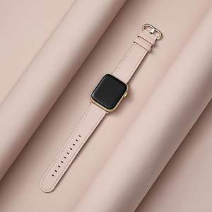 Fabricante Compatible con <span class=keywords><strong>Apple</strong></span> <span class=keywords><strong>Watch</strong></span> Band Women Top Correa de repuesto de cuero genuino para IWatch Band Series <span class=keywords><strong>SE2</strong></span> 10 9 - Product Image 3