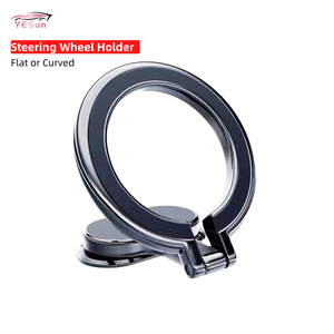 Nouveau support magnétique pour téléphone de volant Msafe, rotation à 360°, support pliable mains libres, surface incurvée, ajustement parfait pour la voiture - Product Image 1