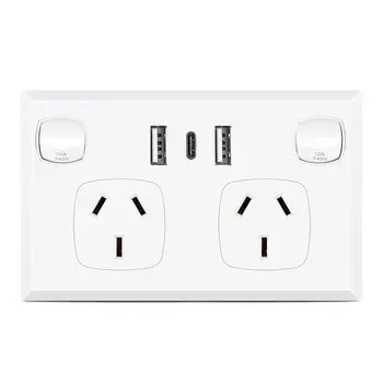 Newest 240v Australian Usb Electrical AU GPO Power Point Wall Socket With Switch Wall Charger Wall Switches