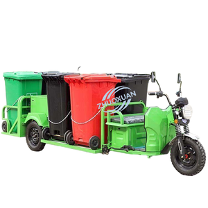 Tricycle électrique à trois roues pour la collecte des déchets avec 6 bacs, pare-soleil, camion de transfert de déchets multi-bacs, capacité de charge de 100-200 kg, autonomie de 50-70 km - Product Image 1