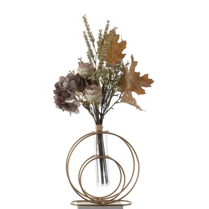 Bouquet de fleurs artificielles effet miroir, roses et hortensias en tissu tressé, décoration murale pour la maison et les mariages CF01210 - Product Image 3