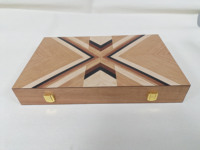 Jeu d'échecs portable de haute qualité en bois de noyer africain, plateau pliable, ensemble de backgammon de luxe