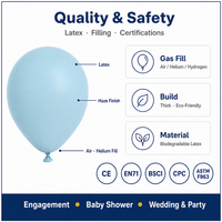 Ensemble de ballons en latex bleu poussière brillant pour la décoration de fêtes, fiançailles, baby showers, anniversaires, Pâques