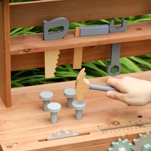 <span class=keywords><strong>Jouet</strong></span> d'établi en <span class=keywords><strong>bois</strong></span> de qualité supérieure pour enfants avec des outils réalistes pour le jeu de simulation et le développement des compétences de la petite enfance - Product Image 5