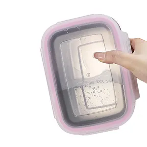 Insalata di Sandwich in acciaio inox scatola per il pranzo cibo contenitori con coperchio in metallo per microonde Bento scatole Set per bambini adulti a tenuta stagna