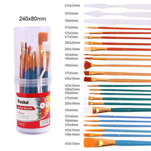 Kit de pinceaux professionnels Foska, faciles à nettoyer, en nylon, 25 pièces, pour peinture à l'huile, <span class=keywords><strong>aquarelle</strong></span>, acrylique, pour artistes débutants - Product Image 6