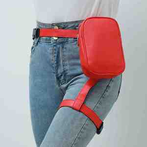 Fashion Waist Leg Bag Ladies Leather Running Waterproof Leg <b>Harness</b> Thigh Fanny Pack - Product Image 2