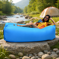 Canapé-lit gonflable moderne, inclinable, pliable et portable avec fonction massage pour la plage, le camping et le sommeil en extérieur, pour une personne.