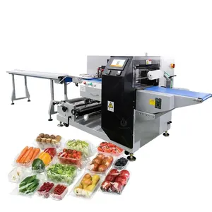 High Speed Fully Automatic Peanut Candy Bakery Mooncake Plastic Bag Flow Pillow Wrapping Filling Packing Machine